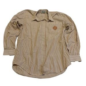 Tabi International Vintage 80s/90s Brown & White Pinstripe Single Needle M